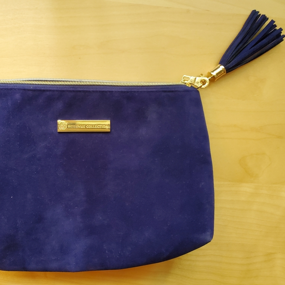 NWOT Blue Zipper Pouch Makeup Bag